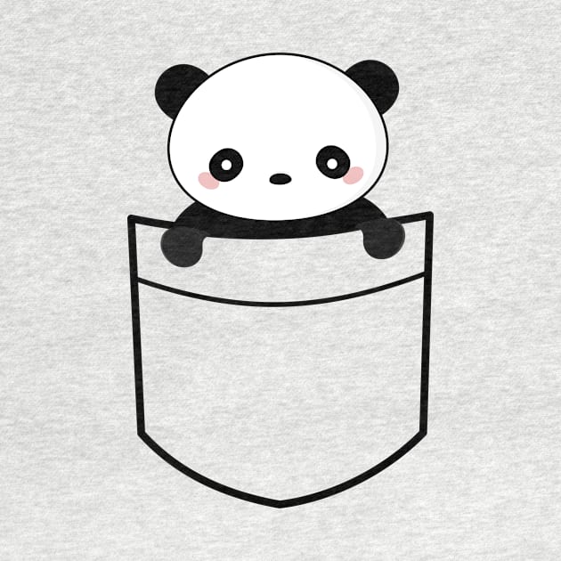 Kawaii Pocket Panda Bear T-Shirt by happinessinatee